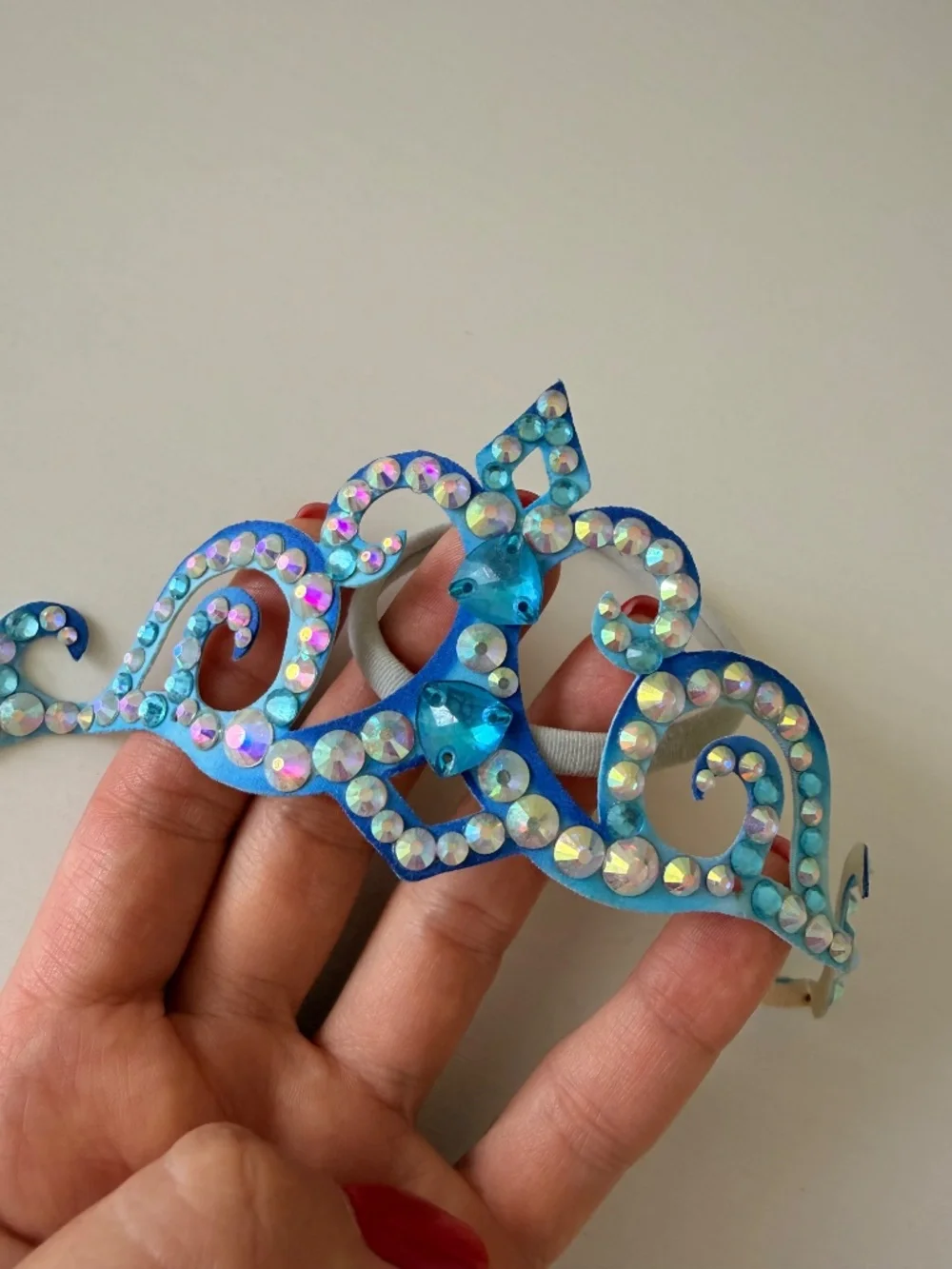 Girls Gymnastics Hair Bun Accessory Jewelry Piece Swarovski Crystals Blue
